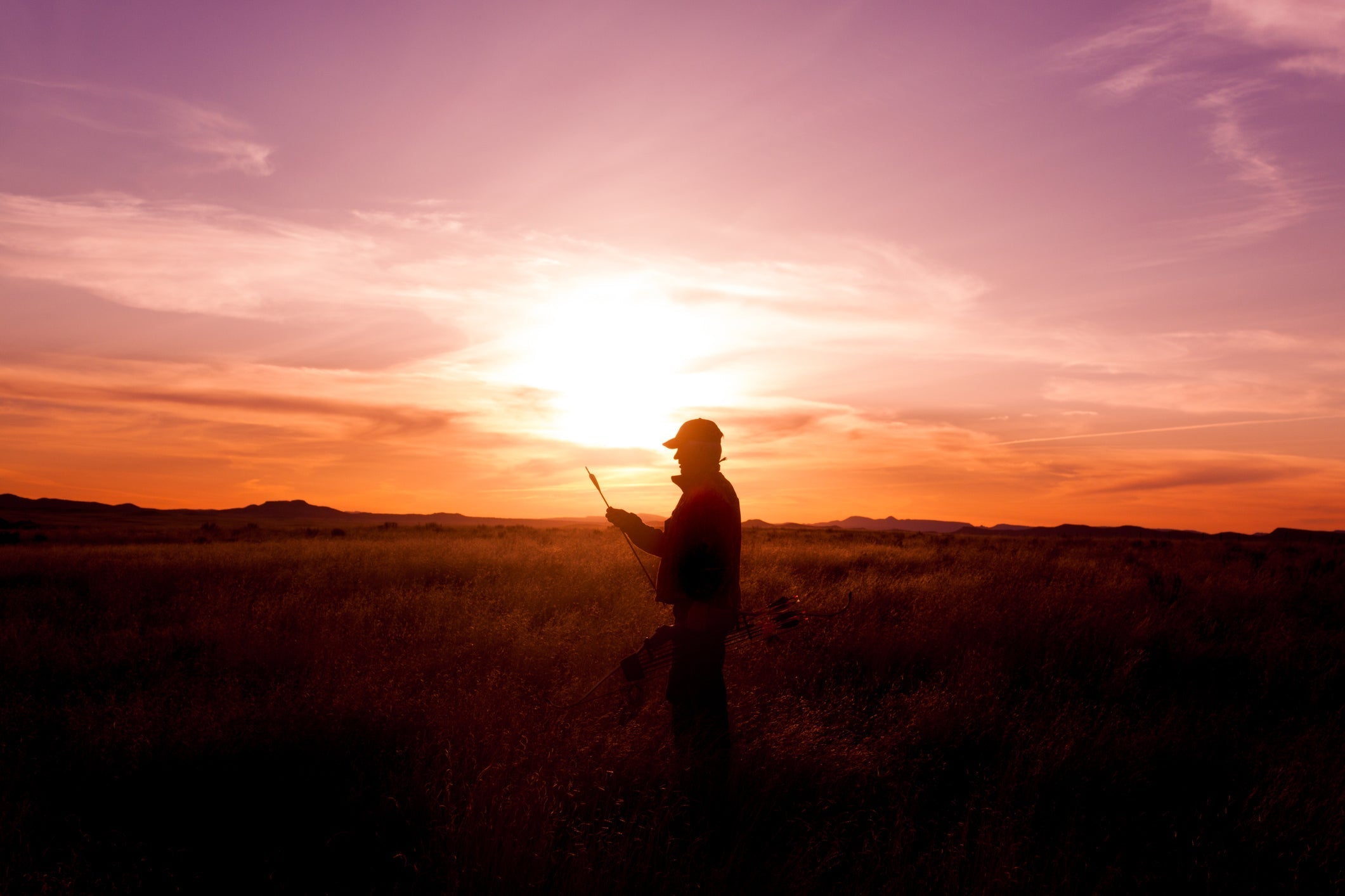 BowHunter with sunset