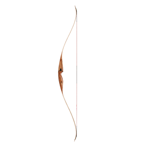 Bear Recurve 1-Pc, Grizzly Hunter LH 30 Canary Wood And Clear Glass