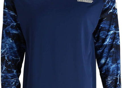 PARAMOUNT EAG Elite Mossy Oak Elements Long Sleeve Performance Fishing Shirt Marlin Cool Blue XL