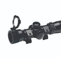 The CX CBlade 4x32 Crossbow Scope is a fixed 4-power magnification optic with a 32mm objective lens, designed to mount on standard crossbow rail systems and protect lenses using an included scope cover