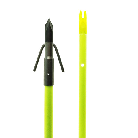 MUZZY Classic Chartreuse Fish Arrow with Gar Point (nock, bottle slide installed)