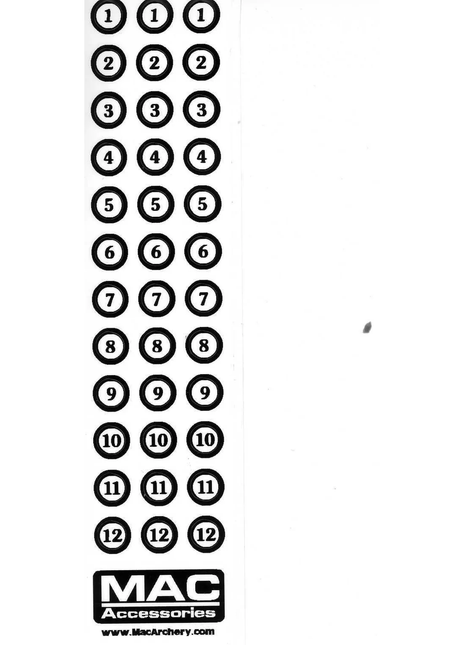MERLIN MAC Arrow Number Decals