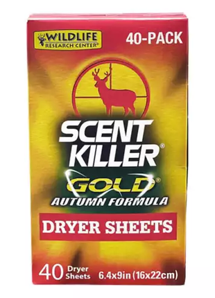 Wildlife Research Scent Killer Gold Autumn Formula Dryer Sheets 40-Pack