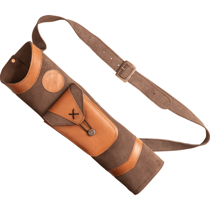 EW BATEMAN TRAD LEATHER BACK QUIVER W/POCKET RH BRN