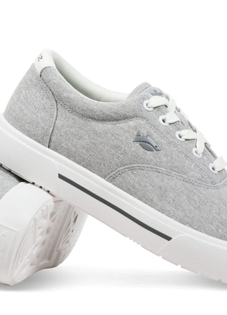 FISHOOZ MENS SUNWASHED LACE SHOE - GREY/WHITE - 8