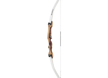 BEAR TAKE DOWN RECURVE BULLSEYE X RIGHT HANDED 48" 25LBS BROWN RISER WITH WHITE LIMBS