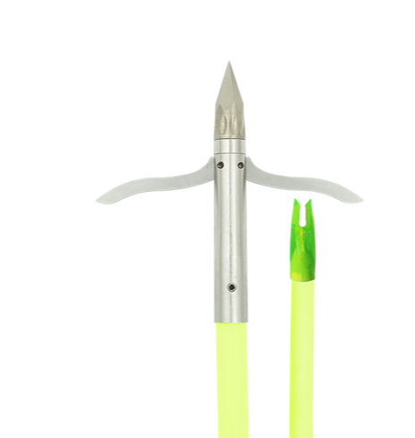MUZZY Iron 2-blade Fish Point w/Chartreuse arrow (nock installed)