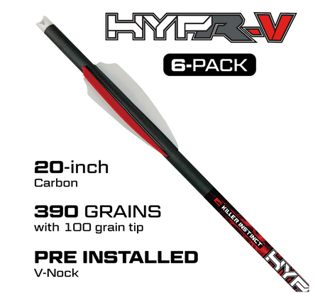 HYPR-V&trade; 20" CROSSBOW BOLTS 6PK