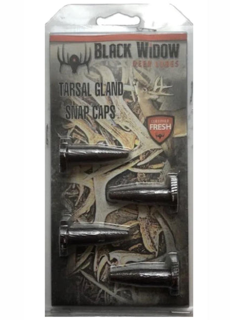 BLACK WIDOW DEER LURES Tarsal Gland Snap Cap 4pk.