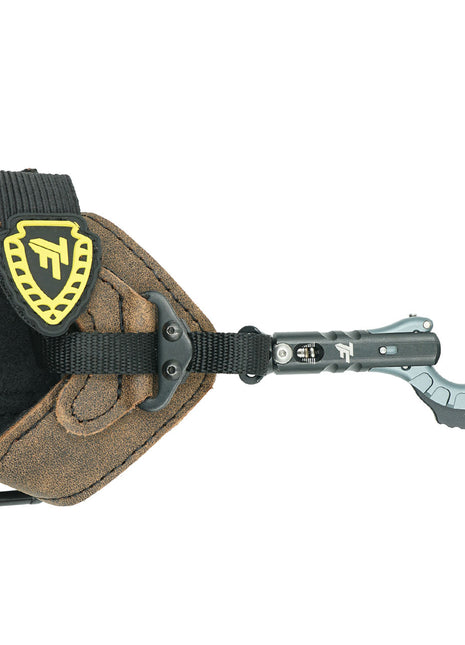 Wrist Strap Style ReleaseSpring Tensioned Sleeve Exposing Hidden Trigger (5 lbs -30 lbs Adjustable)Adjustable Trigger TravelPull Through Style FunctionalityNylon Webbing attachment on Buckle Strap (Similar to Patriot Flex)