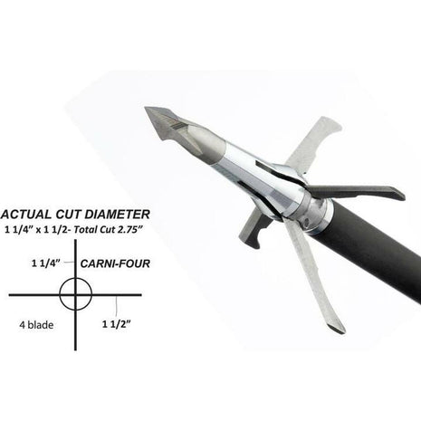 Grim Reaper PRO SERIES 1 1/2'' x 1 1/4'' CARRNI-FOUR 100gr 4-BLADE