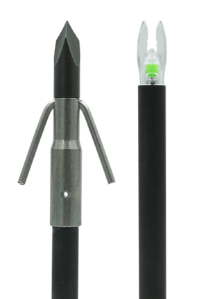 MUZZY BOWFISHING Lighted Carbon Arrow Gar Point Green Nockturnal