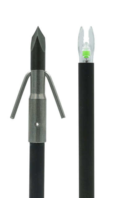 MUZZY BOWFISHING Lighted Carbon Arrow Gar Point Green Nockturnal