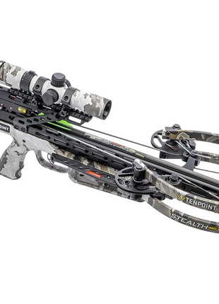 Package w/ RanTenpoint Stealth 450 Vektragemaster illuminated scope, arrows, quiver