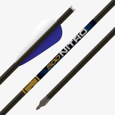 GOLD TIP BOLT NITRO (.347) 20" (.005) Moon Nocks 4" Duravanes (6pk)