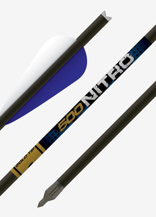 GOLD TIP BOLT NITRO (.347) 22" (.005) Flat Nocks 4" Duravanes (6pk)