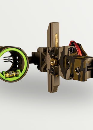 HHA MOSSY OAK BOTTOMLAND NYTRX PRO X3 THREE PIN PIC MOUNT, .019 GREEN AND RED PINS