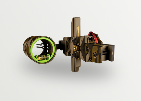 HHA MOSSY OAK BOTTOMLAND NYTRX PRO X3 THREE PIN PIC MOUNT, .019 GREEN AND RED PINS