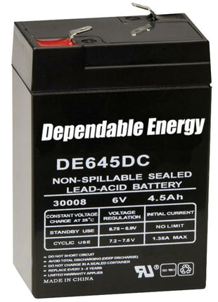 AMERICAN HUNTER BL-640-T /6V 4.5 AMP HR RECHARGEABLE BATTERY / TAB TOP CLAM PACK