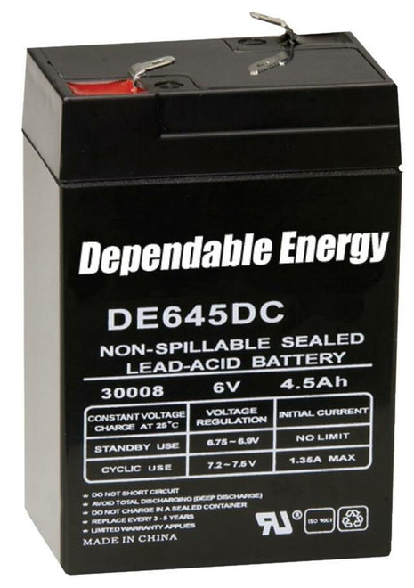 AMERICAN HUNTER BL-640-T /6V 4.5 AMP HR RECHARGEABLE BATTERY / TAB TOP CLAM PACK