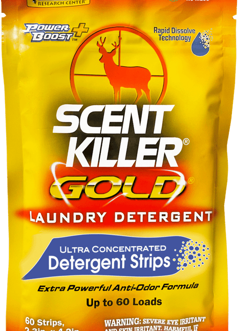 WILDLIFE RESEARCH Scent Killer Gold Laundry Detergent Strips   60 Strips