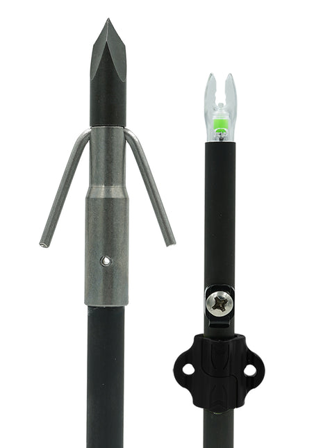 MUZZY Lighted Carbon Composite Arrow with Gar Point (Green X Nock included and bottle slide installed)