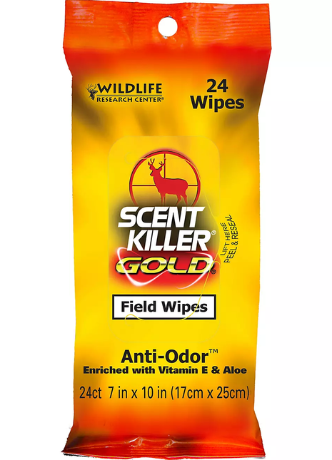 WILDLIFE RESEARCH Scent Killer Gold Field Wipes  24-Pack