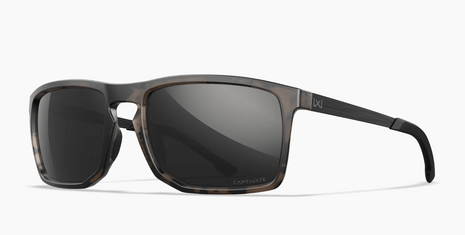 WX AXE  Captivate™ Polarized Black Mirror Lenses with Matte Tortoise Brown Frame