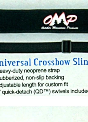 Designed to provide all-day comfort and control in the field the October Mountain Universal Crossbow Sling features a heavy duty neoprene strap with a rubberized non-slip backing, to ensure slip resistant maneuverability. Fully adjustable design for a custom fit, and comes with quick- detach swivels, for ease of installation. Great for crossbows and firearms. Black with the October Mountain Logo on strap.
