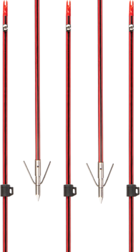 Cajun Fiberglass Arrow W/ Piranha Long Barb XT Red