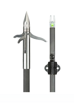 MUZZY BOWFISHING Lighted Carbon Arrow Iron 3 Blade Green Nockturnal