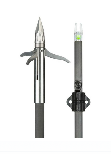 MUZZY BOWFISHING Lighted Carbon Arrow Iron 3 Blade Green Nockturnal