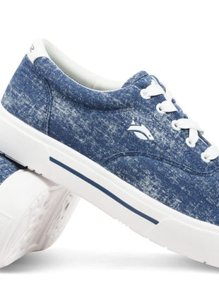 FISHOOZ MENS SUNWASHED LACE SHOE - NAVY/WHITE - 8
