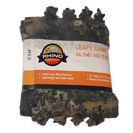 Rhino Valley Hunting Blind Cover 142"x35" - Tree Stand Camo Netting With Zipper, Silent Buttons, Enhanced Straps For Deer Hunting