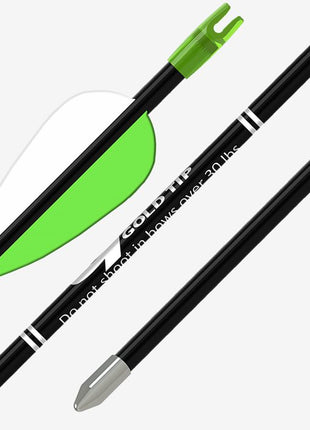 GOLD TIP FIBERGLASS ARROW BLACK 29'' 2.5'' VANE TEC VANES 72CT