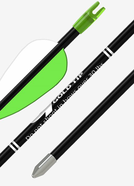 GOLD TIP FIBERGLASS ARROW BLACK 29'' 2.5'' VANE TEC VANES 72CT