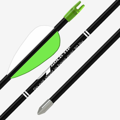 GOLD TIP FIBERGLASS ARROW BLACK 29'' 2.5'' VANE TEC VANES 72CT