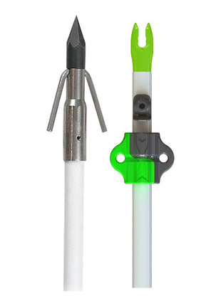MUZZY Classic White Fish Arrow with Gar Point (nock, bottle slide installed)
