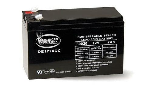 AMERICAN HUNTER DE1270DC /12V 7 AMP HR RECHARGEABLE BATTERY BULK