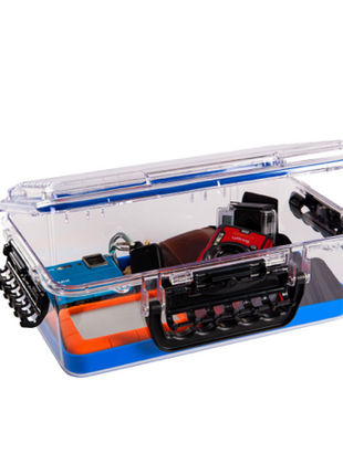 PLANO WATERPROOF STORAGE BOX CASE BLUE & CLEAR