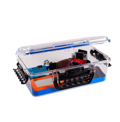 PLANO WATERPROOF STORAGE BOX CASE BLUE & CLEAR
