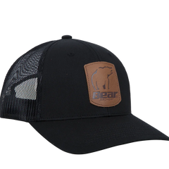 Bear Archery Black Leather Patch Hat