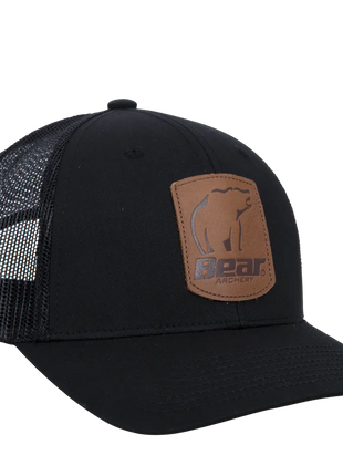 Bear Archery Black Leather Patch Hat