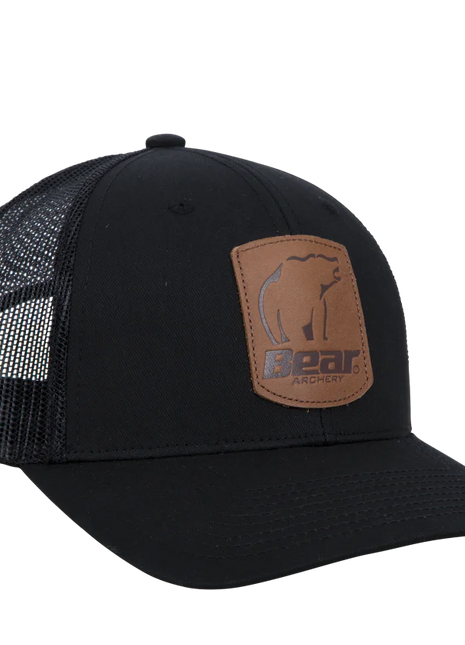 Bear Archery Black Leather Patch Hat
