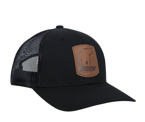 Bear Archery Black Leather Patch Hat