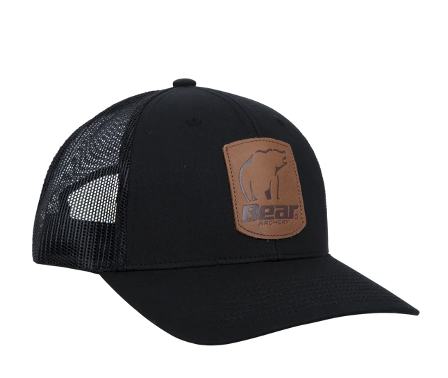 Bear Archery Black Leather Patch Hat