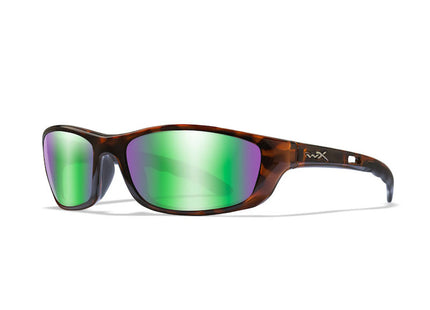 WX P-20 Polarized Emerald Mirror (Amber)/Brown Gloss Demi