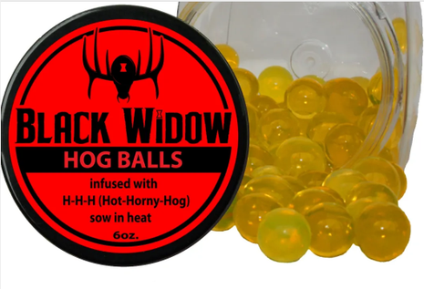 BLACK WIDOW DEER LURES Hog Balls 6oz.