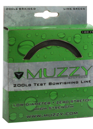 MUZZY Lime Green 200# Braided Bowfishing Line 100 ft spool