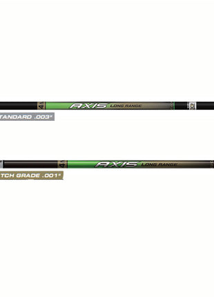 Industry-leading carbon AXIS now available in a 4MM micro-diameter. The AXIS 4MM Long Range is engineered with a specific 100% carbon-fiber layup for increased velocity. Includes Easton&rsquo;s new Aluminum point outsert to boost both strength and front-of-center accuracy at long range and comes pre-installed with 4MM nocks.